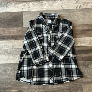 Market & Spruce Button Down Knit Top Black and White Women Size XL STRETCH